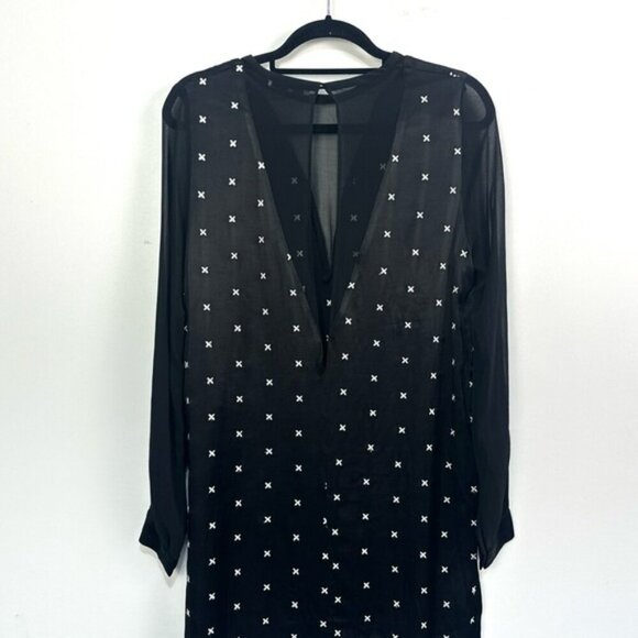 Sandro Starlight Dress in Black / White - Picture 7 of 14